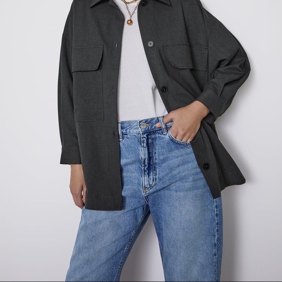 ZARA Premium Denim The Relaxed Straight Leg Jeans NWT Size 6 / 38 Air Bl… - Picture 9 of 16